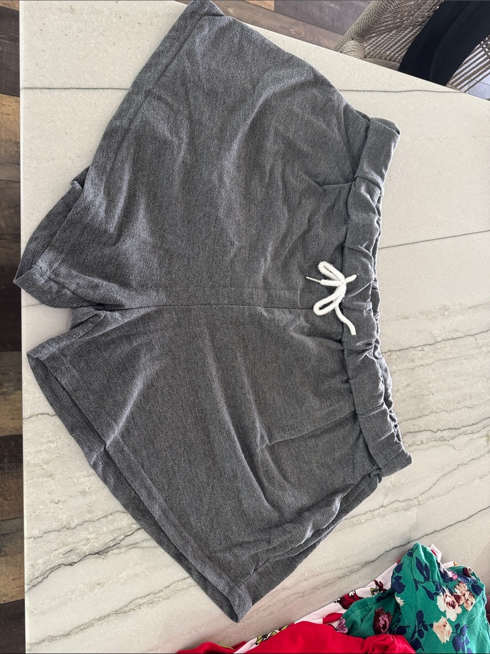 Women's Gray Drawstring Lounge Shorts